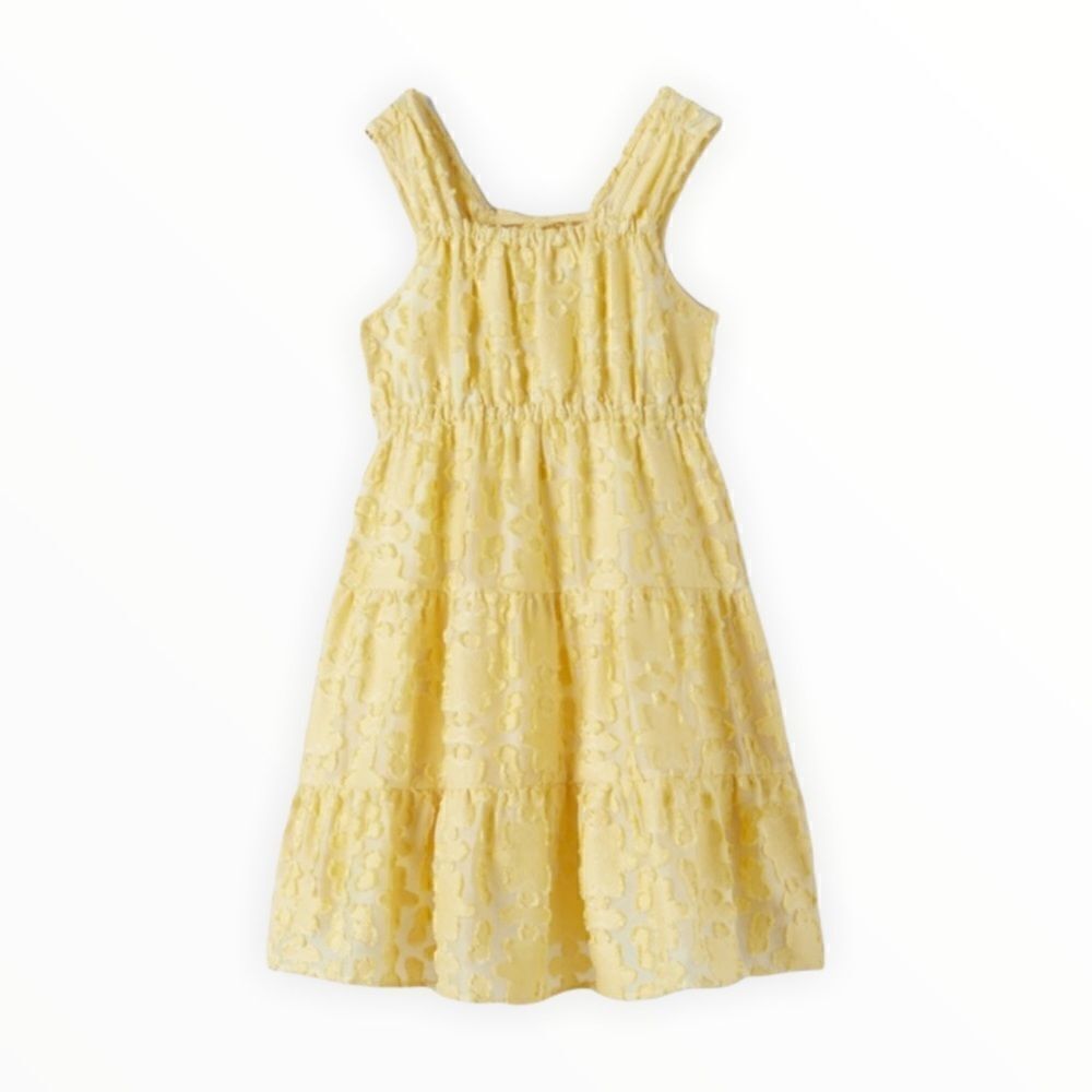 Zara Kids Yellow Pleated Tiered Midi Dress NWT 13-14Y - Picture 3 of 5